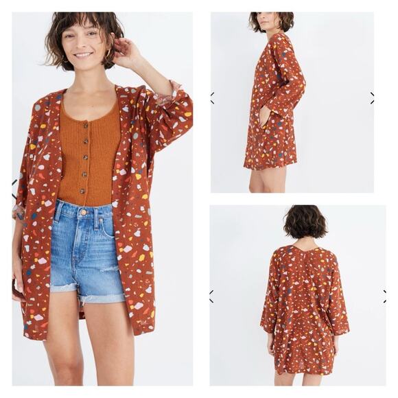 Madewell Short kimono Jacket pockets quirky lightweight bohemian artsy size s - Picture 1 of 8
